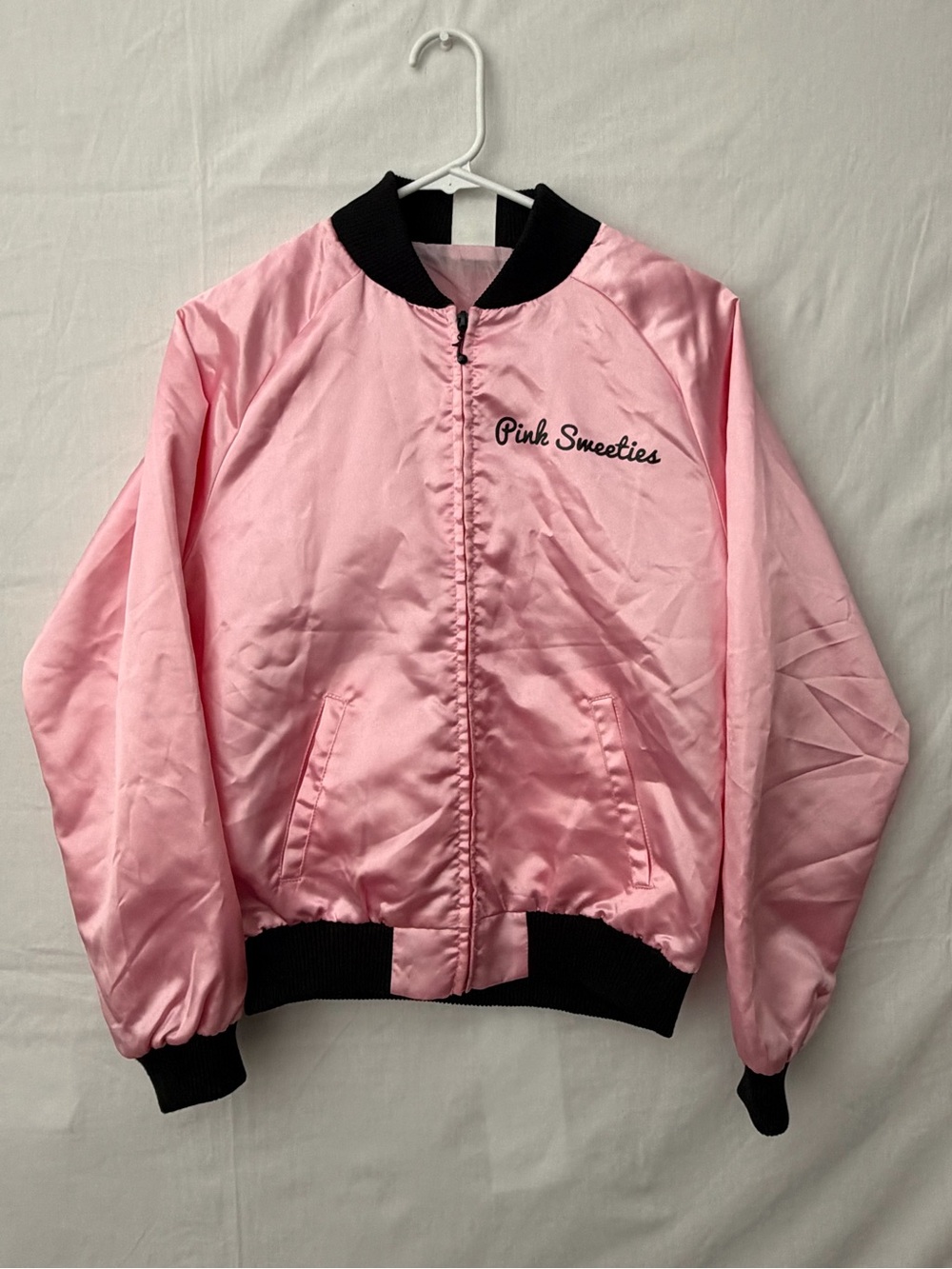 Spirit Halloween Pink Sweeties Satin Bomber Jacket Adult Small NWOT(A762)